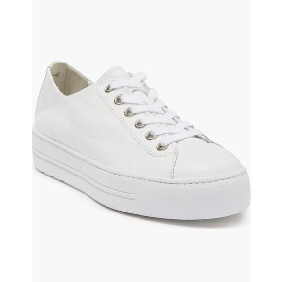Paul Green Shoes - Paul Green Bixby White Leather Platform Sneakers - Size 7